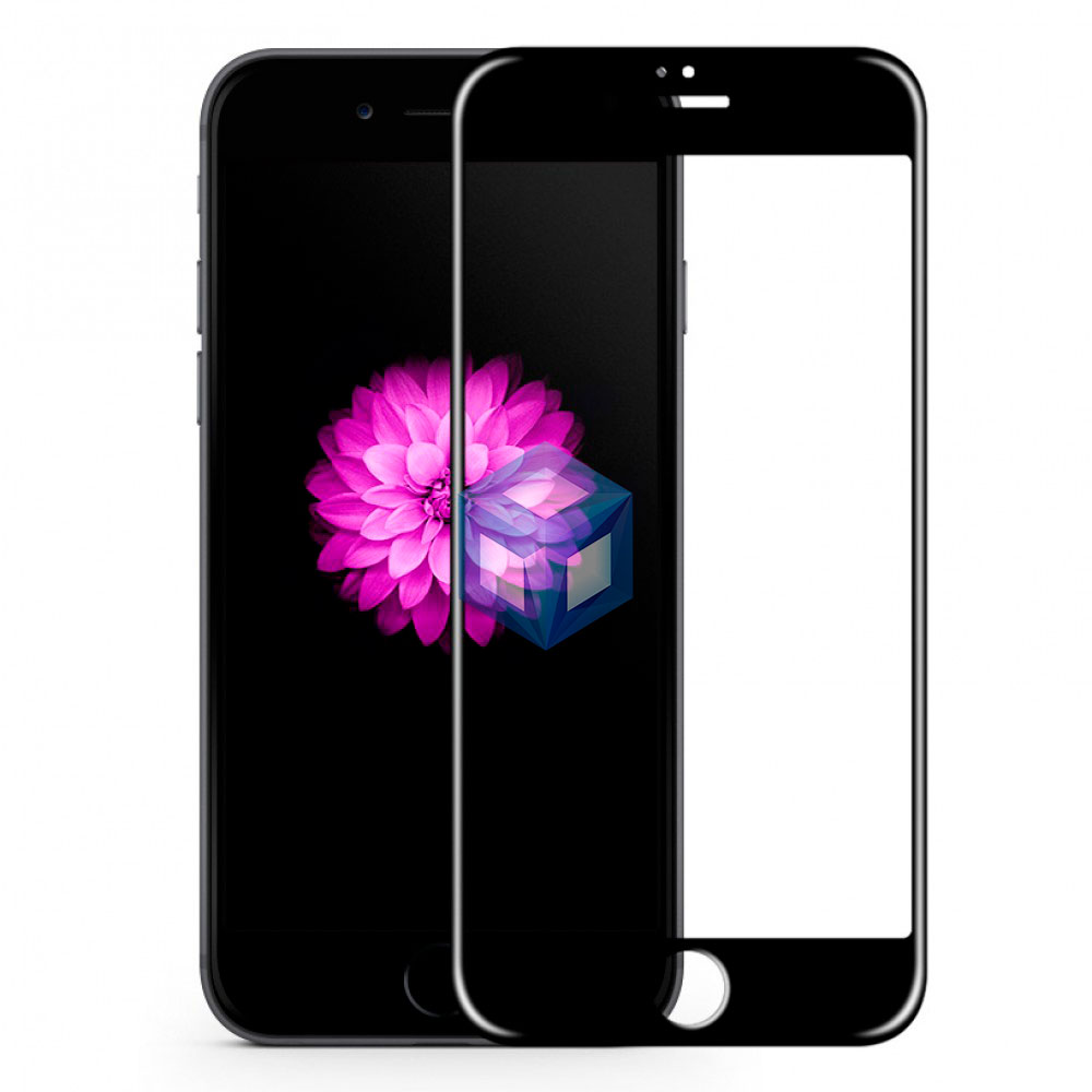 Захисне 3D, 4D скло iPhone 6, 6S черное противоударное 0.3 мм